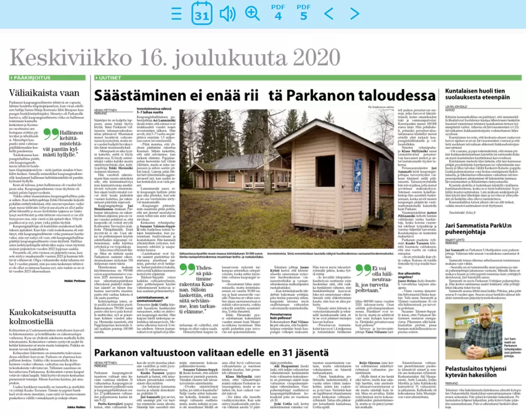 Ylä-Satakunnan näköislehdestä on otettu käyttöön uusia versio, joka on helppokäyttöisempi kuin vanha. Uutta on, että jutut tai vaikka koko lehden voi kuunnella.