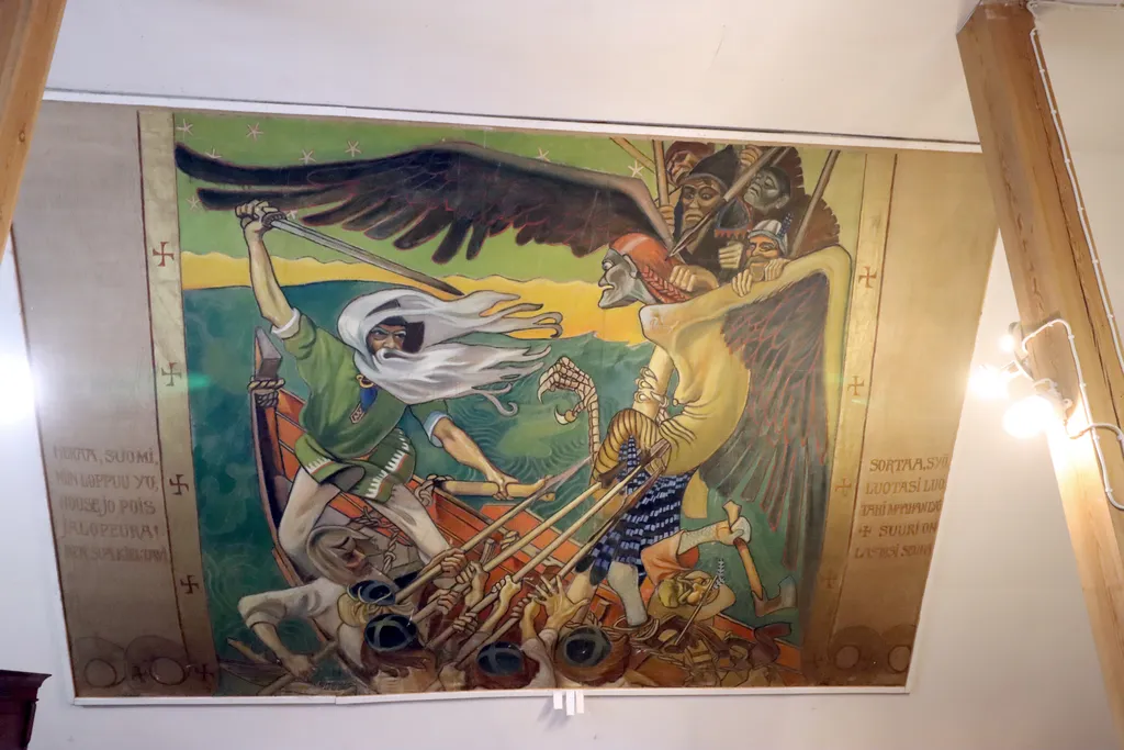 Germund Paaerin maalaama esirippu on ollut paikoillaan kotiseutumuseossa vuosikymmeniä. 